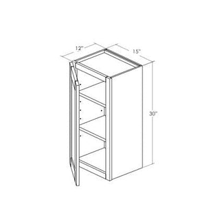 W1530L - Avalon Raised Panel in Sherwin-Williams® Dorian Gray (SW 7017) - Wall Cabinet - Single Door - 15"W x 30"H x 12"D - Hinges on Left