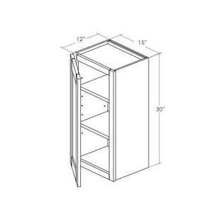 W1530L - Assembled Concord Tricorn Black - Wall Cabinet - Single Door - Hinges on Left