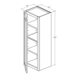 W1542L - Assembled Concord Tricorn Black - Wall Cabinet - Single Door - Hinges on Left