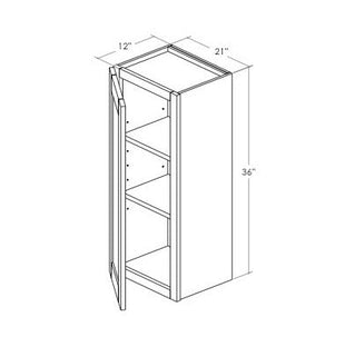 W2136L - Assembled Concord Tricorn Black - Wall Cabinet - Single Door - Hinges on Left