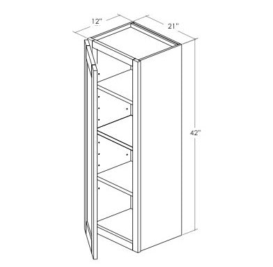 W2142L - Assembled Concord Naval Blue - Wall Cabinet - Single Door - Hinges on Left