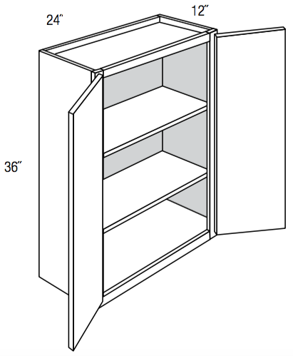 W2436 - Concord Shaker in Sherwin-Williams® Custom Color Stain - Wall Cabinet - Double Door - 24"W x 36"H x 12"D