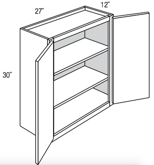 W2730B - Amesbury Mist - Wall Cabinet - Butt Doors