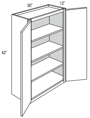 W3042B - Amesbury Mist - Wall Cabinet - Butt Doors