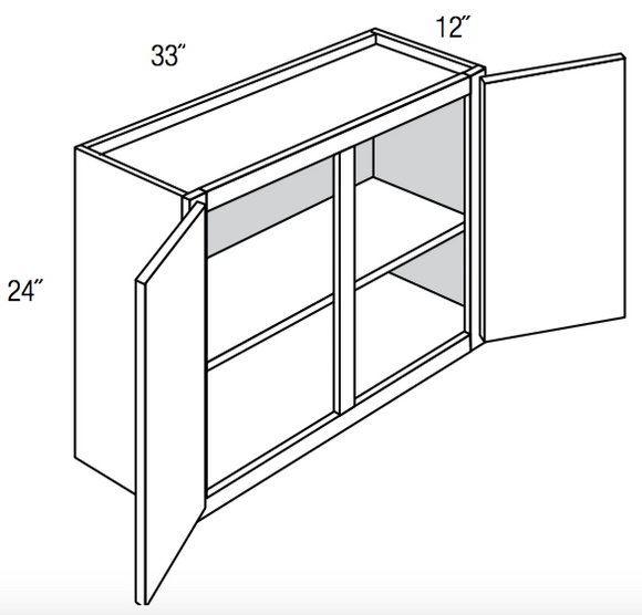 W3324 - RTA Aria Blue Shaker - WALL CABINET 33" X 24" - 33" X 24" X 12"