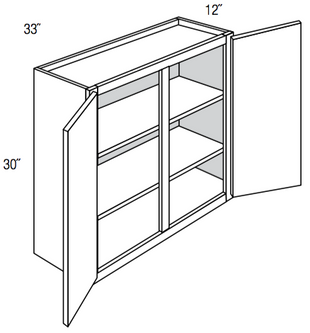 W3330 - RTA Weston White Shaker - Wall Cabinet - Double Door - 33"W x 30"H x 12"D