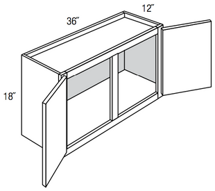 W3618 - Assembled Concord Clary Sage - Wall Cabinet - Double Door