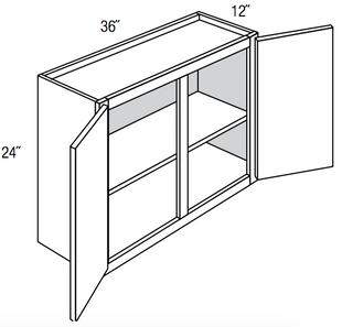 W3624 - Assembled Concord Tricorn Black - Wall Cabinet - Double Door