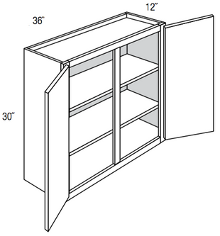 W3630 - Concord Shaker in Sherwin-Williams® Custom Color Stain - Wall Cabinet - Double Door - 36"W x 30"H x 12"D