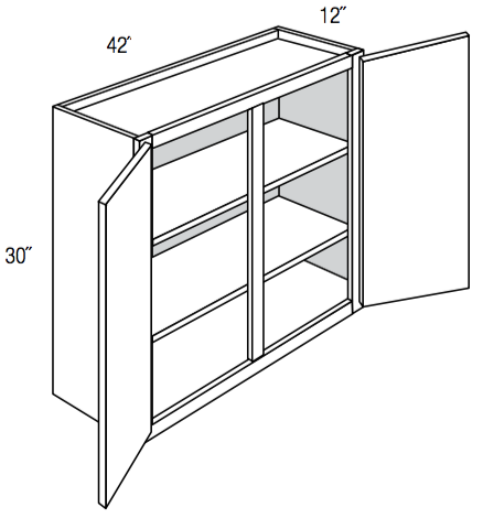 W4230 - Assembled Concord Tricorn Black - Wall Cabinet - Double Door