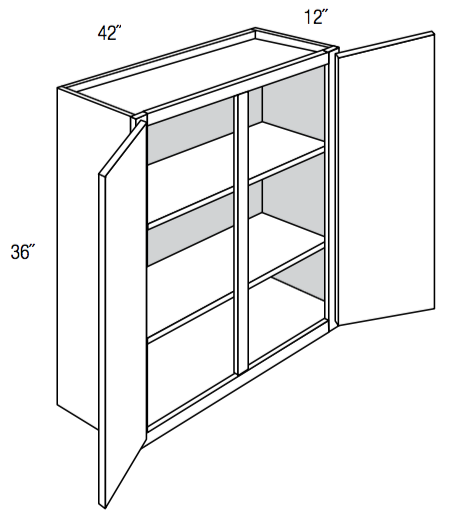 W4236 - Assembled Concord Tricorn Black - Wall Cabinet - Double Door