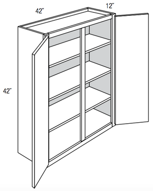 W4242 - Assembled Concord Tricorn Black - Wall Cabinet - Double Door