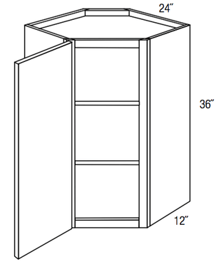 WDC2436 - Amesbury Mist - 36" High Wall Diagonal - Single Door