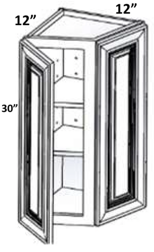 WEC1230 - Assembled Concord Weston White Shaker - WALL END CABINET 12" X 30" - 12" X 12" X 30"