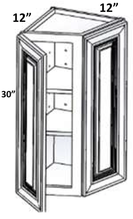 WEC1230 - Assembled Perla Raised Panel - WALL END CABINET 12" X 30" - 12" X 12" X 30"