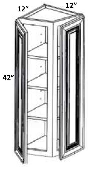 WEC1242 - Assembled Smoky Gray Double Edge Shaker - WALL END CABINET 12" X 42" - 12" X 12" X 42"