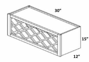 WR3015 - Assembled Concord Weston White Shaker - WINE RACK 30" X 15" - 30" X 15" X 12"