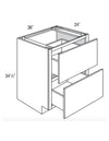 DB36-2 - Concord Polar White - Drawer Base Cabinet - Double Drawers - 36"W x 34.5"H x 24"D