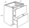 2DB30 - Yarmouth Slab - Pot and Pan Drawer Base - 2 Large Drawers