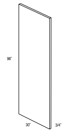 3/4REFP30 - Dartmouth Grey Stain 5 Piece - Refrigerator Panel - 3_4" x 30" x 96"