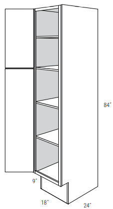 ADA-WP1884-L - Dover White - Pantry Cabinet - Single Door