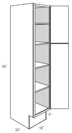 ADA-WP1884-R - Dover White - Pantry Cabinet - Single Door