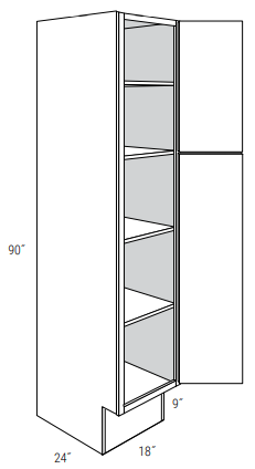 ADA-WP1890-R - Dover White - Pantry Cabinet - Single Door