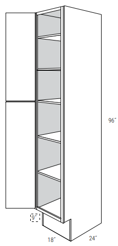 ADA-WP1896-L - Dover White - Pantry Cabinet - Single Door