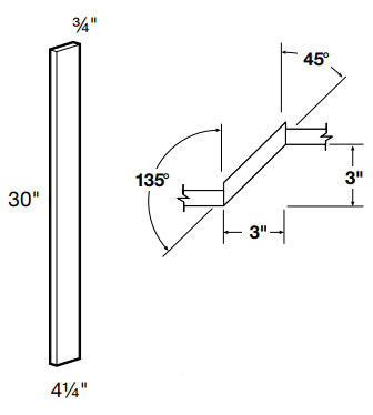 AF330 - Fulton Mocha - Angle Filler - 3" x 30" x 3/4"