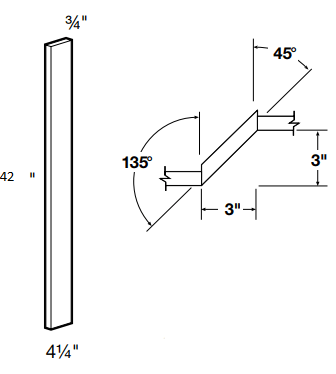 AF342 - Fulton Mocha - Angle Filler - 3" x 42" x 3/4"