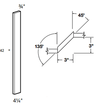 AF342 - Napa Blended Cream - Angle Filler - 3" x 42" x 3/4"