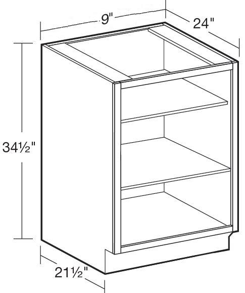 B09ND - Fulton Mocha - Base No Door 9" - Interior Finished To Match Frame