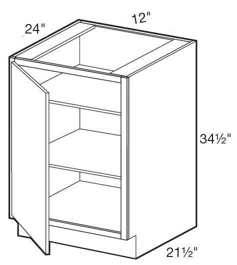B12FHL - Manhattan High Gloss Metallic - Base Full Height Doors 12" - Single Door - Hinges On Left