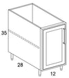 B12FHL - Shaker Ash - Outdoor Base Cabinet - Single Door - Special Order