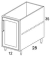 B12FHR - Flat Ash - Outdoor Base Cabinet - Single Door - Special Order
