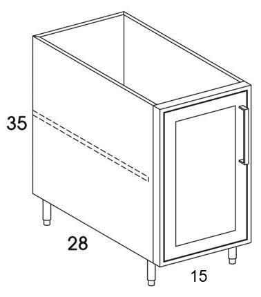 B15FHL - Shaker Black - Outdoor Base Cabinet - Single Door - Special Order