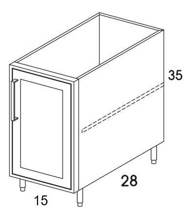 B15FHR - Shaker White - Outdoor Base Cabinet - Single Door - Special Order