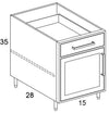 B15L - Shaker Ash - Outdoor Base Cabinet - Single Door/Drawer - Special Order