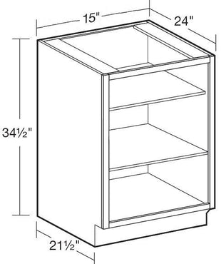 B15ND - Waterford Vivid White - Base No Door 15" - Interior Finished To Match Frame