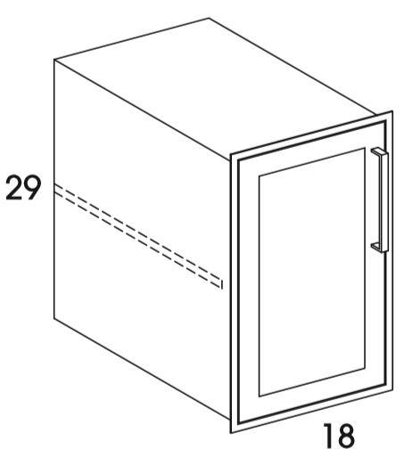 B18FHLHI - Shaker Ash - Outdoor Base Cabinet Hardscape Insert - Single Door - Special Order