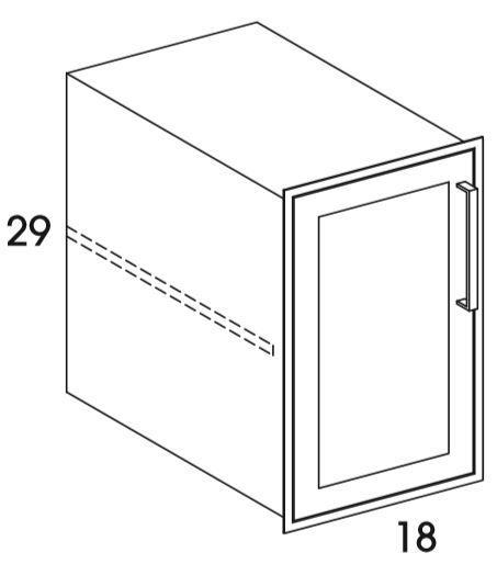 B18FHLHI - Shaker Black - Outdoor Base Cabinet Hardscape Insert - Single Door - Special Order
