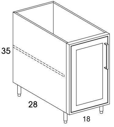 B18FHL - Shaker Black - Outdoor Base Cabinet - Single Door - Special Order