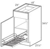 B18L-1WT - Manhattan High Gloss White - Base 18" w/1 Wire Pullout Tray - Single Door/Single Drawer - Hinges On Left