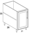 B21FHL - Flat Ash - Outdoor Base Cabinet - Single Door - Special Order