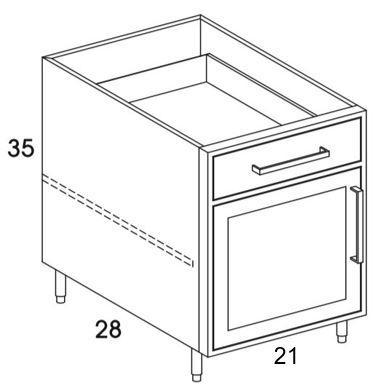 B21L - Shaker White - Outdoor Base Cabinet - Single Door/Drawer - Special Order