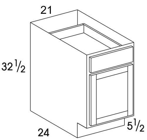 B21UD - Dartmouth White - UD Base Cabinet - Single Door/Drawer - Special Order