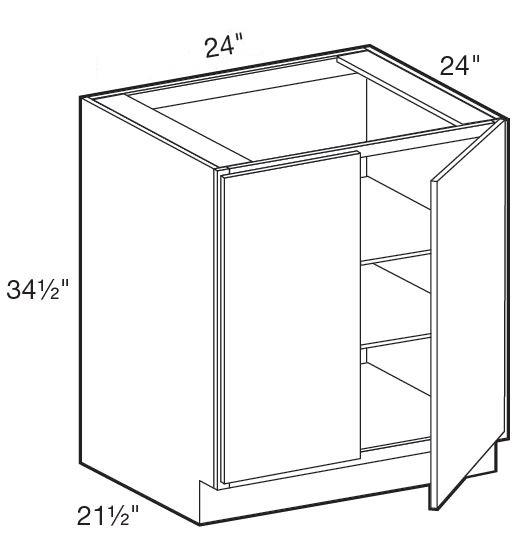 B24FH - Fulton Mocha - Base Full Height Doors 24" - Double Door