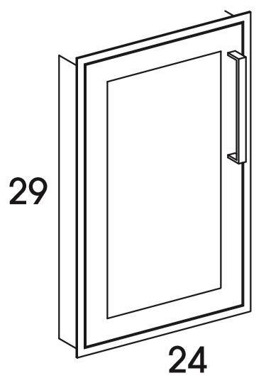 B24FHLFFHI - Shaker Black - Outdoor FaceFrame Cabinet Hardscape Insert - Single Door - Special Order