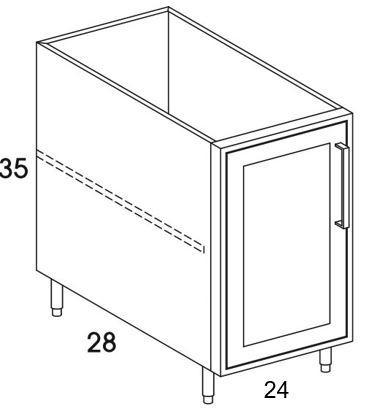 B24FHL - Shaker White - Outdoor Base Cabinet - Single Door - Special Order