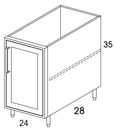 B24FHR - Shaker White - Outdoor Base Cabinet - Single Door - Special Order